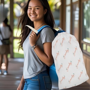 Laundry Bag with Fun Design, Laundry Organizer, Gift for College Students, Home and Travel Essentials, Cute Laundry Storage