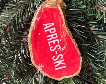 Apres Ski Oyster Shell Ornament, Trinket Dish