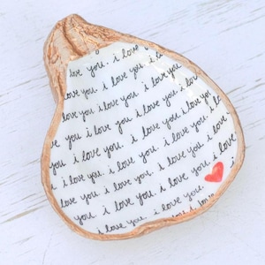 I Love You Oyster Shell Trinket Dish, Ornament