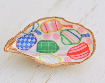 Pickleball Oyster Shell Trinket Dish, Ornament