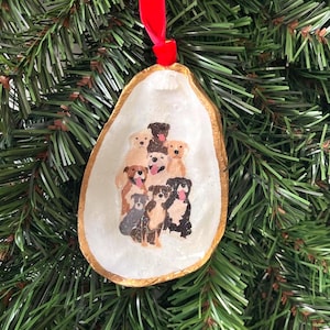 Pit Bull Dogs Oyster Shell, Trinket Dish or Ornament