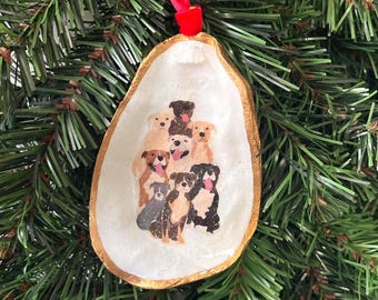 Pit Bull Dogs Oyster Shell, Trinket Dish or Ornament
