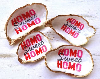 Homo Sweet Homo Pride Oyster Shell Trinket Dish
