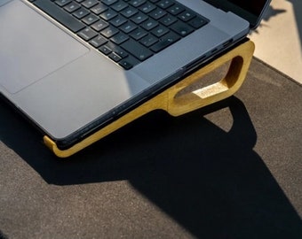 Portable wooden laptop stand
