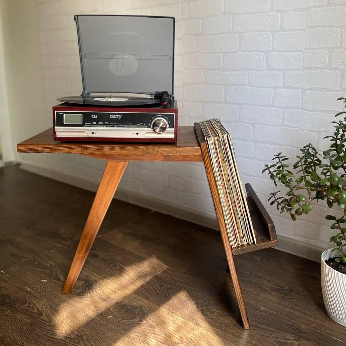 Record Player Stand With Vinyl Storage Made of Solid Wood/wooden Turntable Stand/record Player Table/vinyl Holder/gift for a Music Lover - Etsy