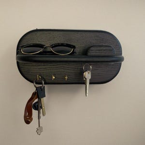 Entryway key holder shelf - handcrafted wall storage solution, key holder for wall,сompact wall-mounted key holder for home