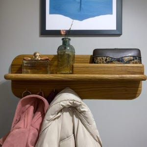 Entryway key holder shelf - handcrafted wall storage solution, key holder for wall,сompact wall-mounted key holder for home