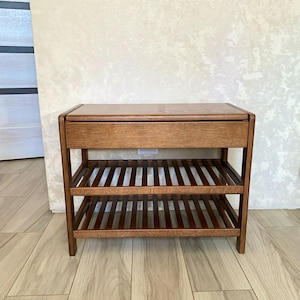 Shoe Bench: Wooden Entryway Bench with Hidden Storage and Cushioned Seat image 10