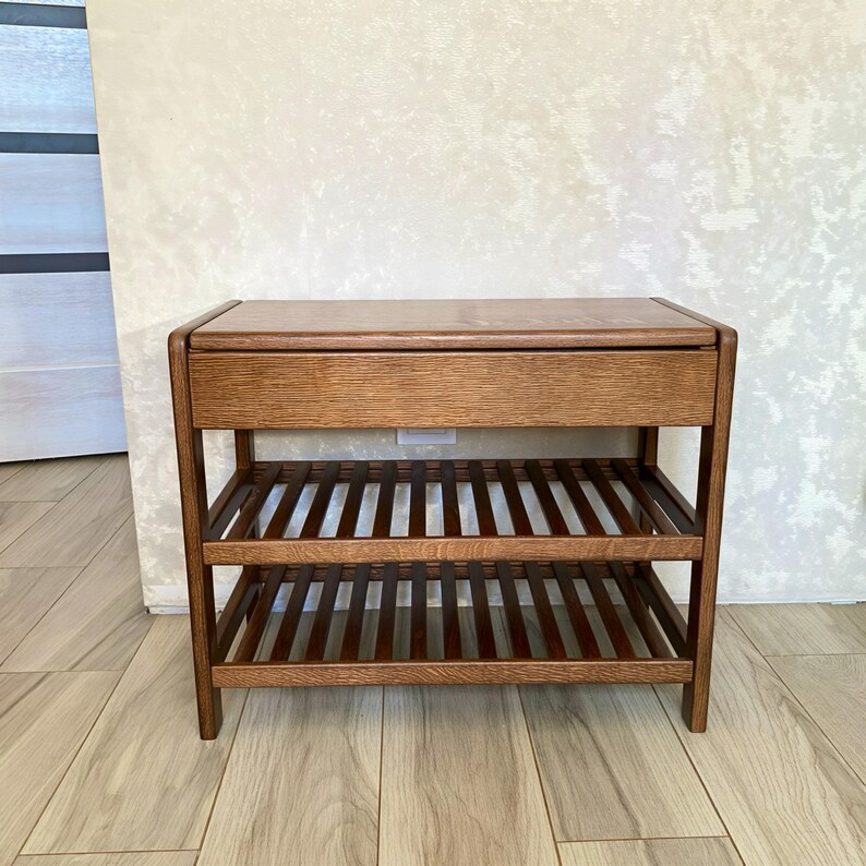 Shoe Bench: Wooden Entryway Bench with Hidden Storage and Cushioned Seat image 10