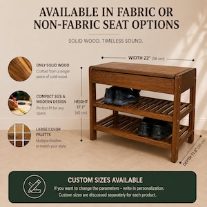 Shoe Bench: Wooden Entryway Bench with Hidden Storage and Cushioned Seat image 5