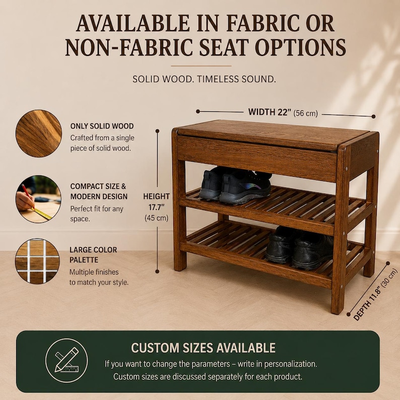 Shoe Bench: Wooden Entryway Bench with Hidden Storage and Cushioned Seat image 5