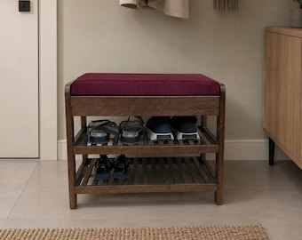Shoe Bench: Entryway Storage Bench with Shoe Rack and Seat