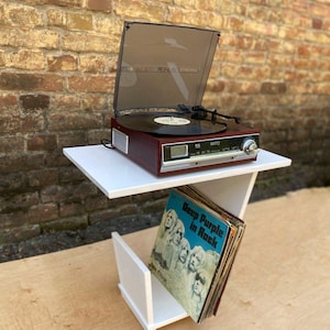 record player stand with vinyl storage/record player table for home/turntable stand with storage/wood record cabinet for turntable