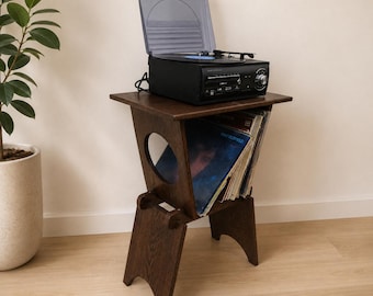 Turntable Stand: Record Player Table with Vinyl Storage and Display Shelf