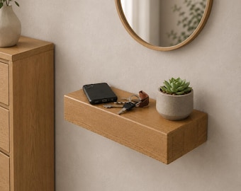 Table de chevet flottante : étagère de tiroir cachée pour un rangement secret et une décoration intérieure