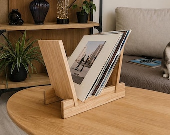 Record Holder: Vinyl Record Storage Stand for Oak Collection Display