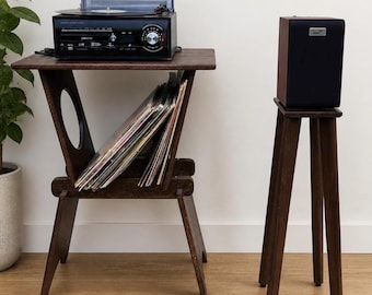 Boxenständer: Handgefertigte Hifi Boxenständer aus Eiche Massivholz für Hifi Stereo-Systemen