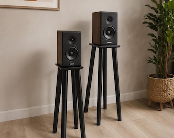 Speaker Stand: Wooden Hifi Pedestal for Bookshelf Audio Home Entertainment