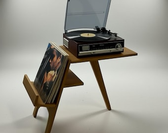 Record Player Stand: Elegant Wooden Vinyl Storage with Turntable Display & Shelving