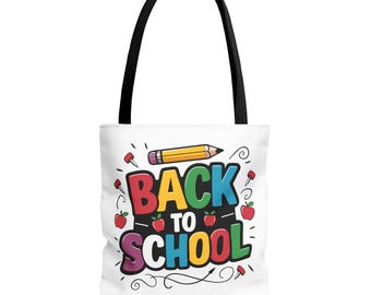 TOTE BAG Back to School Teacher Student Supplies Book Bag