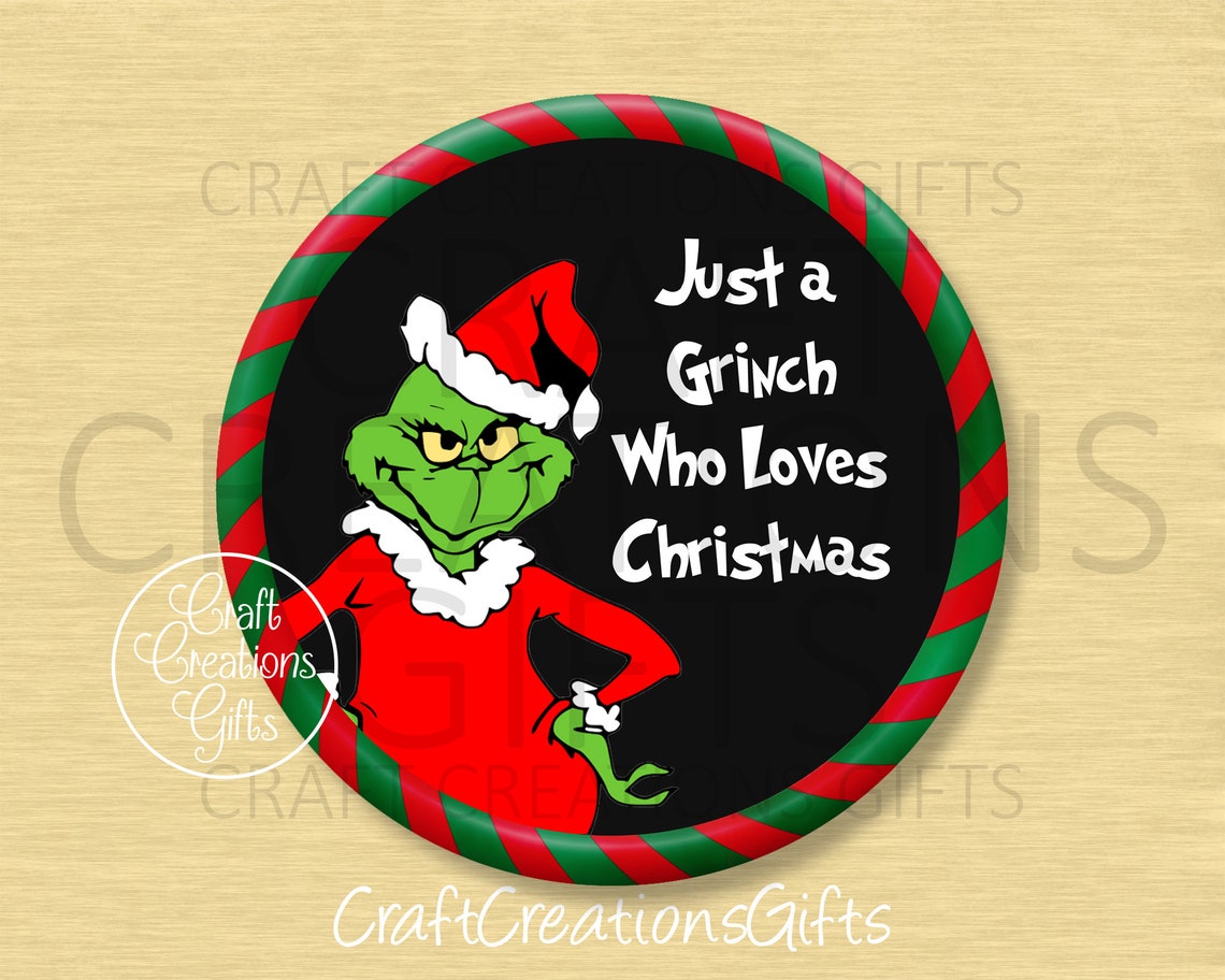 METAL WREATH SIGN Just A Grinch Who Loves Christmas Etsy