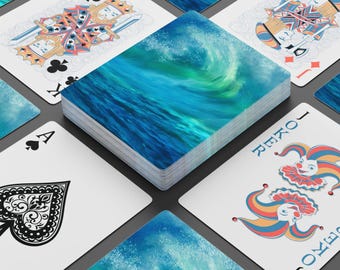 Ocean Wave Poker Playing Cards | Blue Surf Card Deck