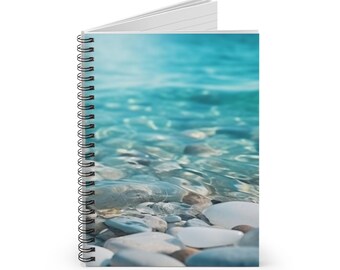 Sea Pebbles Beach Photo Spiral Notebook | Ruled Journal