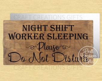 METAL SIGN Night Shift Worker Sleeping Please Do Not Disturb Wreaths Crafts Tiered Tray Decor Miniatures