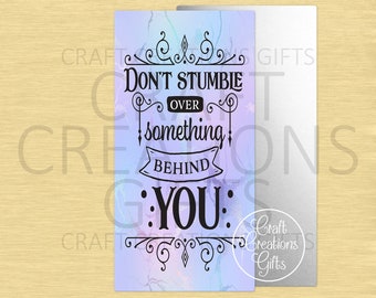 MINI SIGN Dont Stumble Over Something Behind You Crafts Dollhouse Miniatures Mini Wall Art