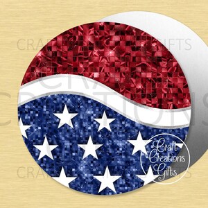 SMALL SIGN Red White Blue Glitter Patriotic American Flag 4th of July Tiered Tray Craft Projects Home Decor