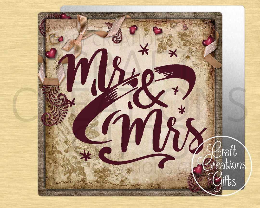 SQUARE CRAFT SIGN Mr & Mrs Crafts Wreaths Wedding Shower Marriage - Etsy