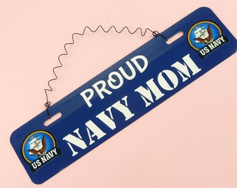 SIGN Proud NAVY Mom Dad Spouse Wife Husband Gift Military Family Wall Hanging Decor Cute Metal Twisted Wire Mother Father