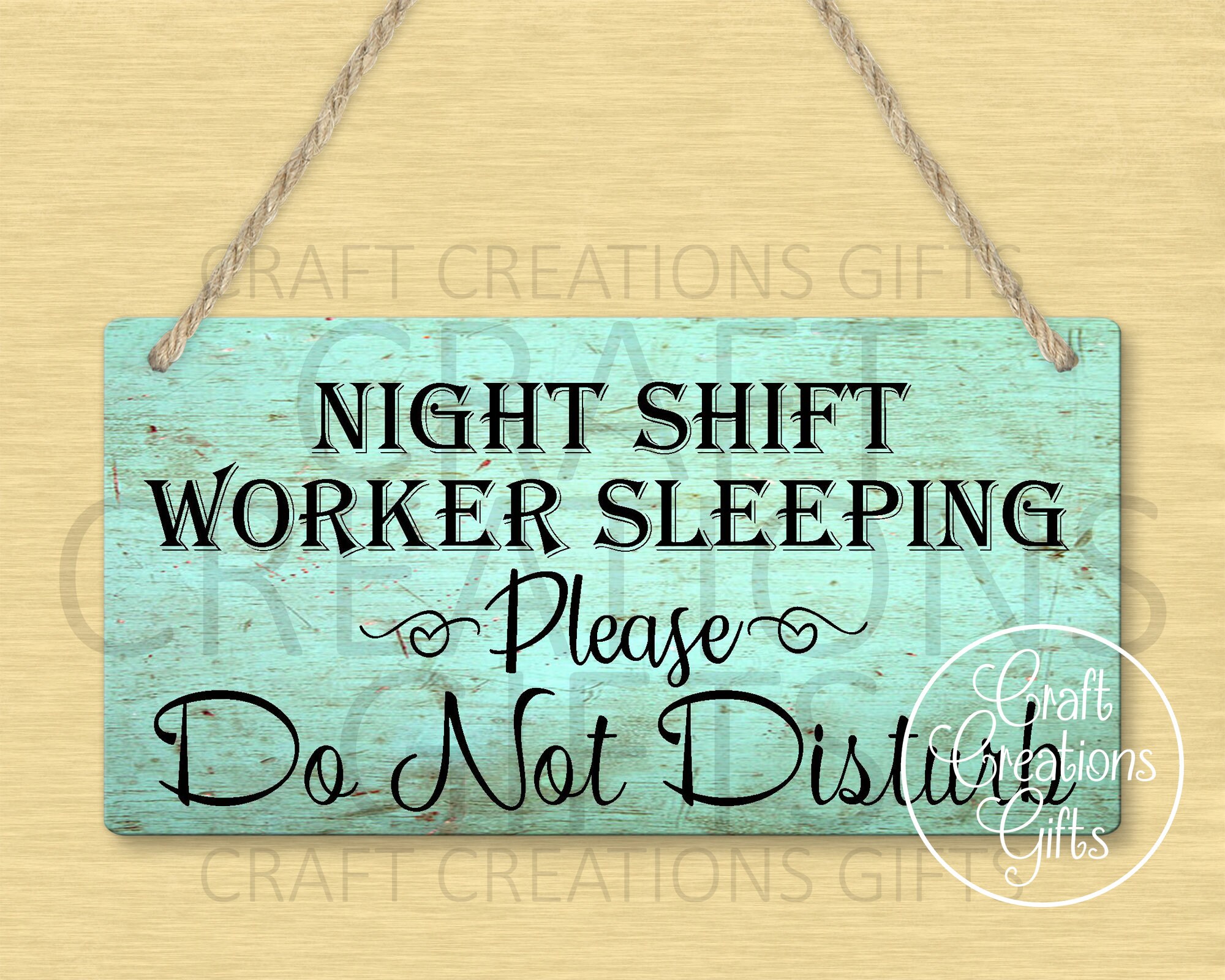 METAL SIGN Night Shift Worker Sleeping Please Do Not Disturb, For Fro…