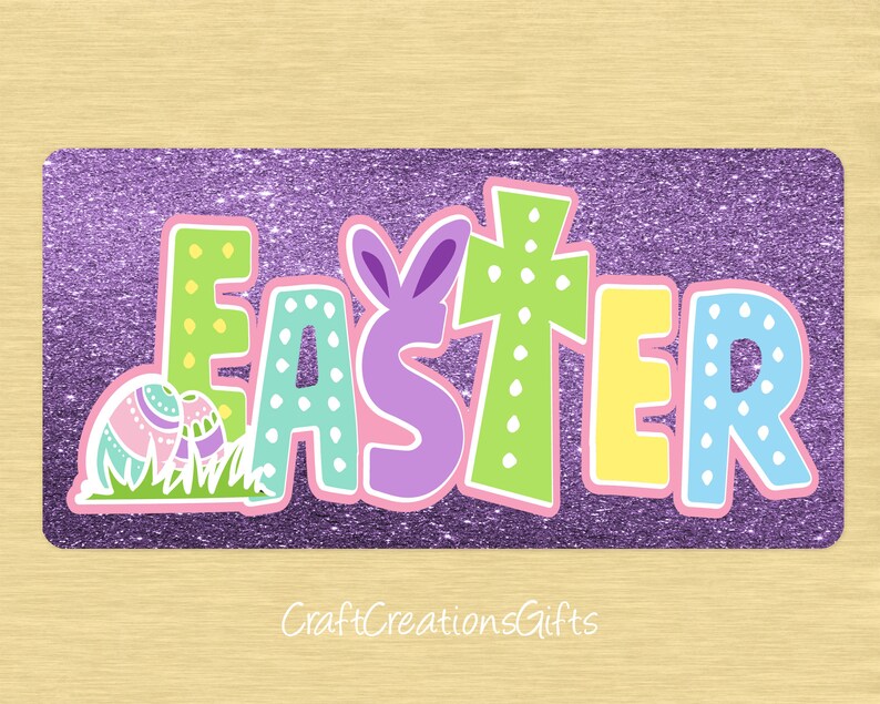 Metal Wreath Sign 12x6 EASTER Cute Sign For Deco Mesh Front Door Spring Floral Arrangements Home Decor Wreath Attachment Supplies