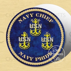 SMALL SIGN Navy Chief Navy Pride Military Master Senior Chief Petty Officer Goat Locker Top 3 Tiered Tray Craft Sign Miniatures