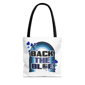 TOTE BAG Back the Blue Hearts Police Support Law Enforcement Gifts