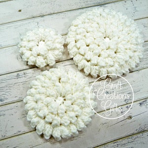 WHITE FLOWER Wreath Centers Tiered Tray Decor Crochet