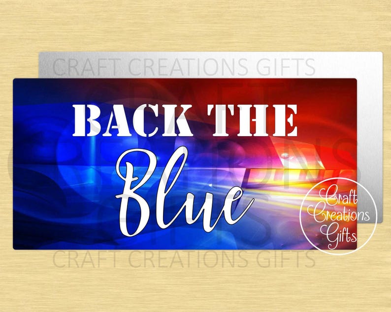 CRAFT SIGN Back The Blue Police Law Enforcement Home Decor Miniatures Crafts imagen 1