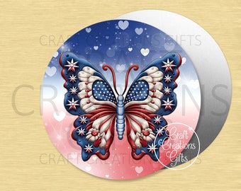 CRAFT SIGN Patriotic Butterfly Red White Blue 4th of July Themes Crafts Decor Wreaths