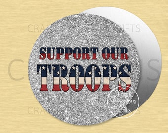 CRAFT SIGN Support Our Troops Patriotic Military Crafts Wreaths