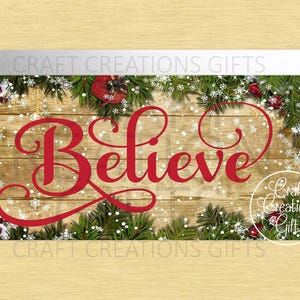 CRAFT SIGN Believe Christmas Seasonal Mini Signs Home Decor Dollhouse Miniature