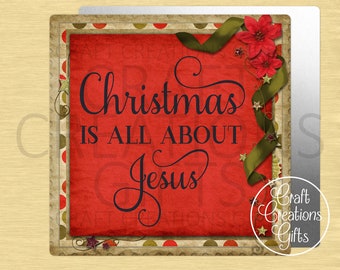 CRAFT SIGN Christmas Is All About Jesus, Crafts Tiered Tray Displays Wreaths
