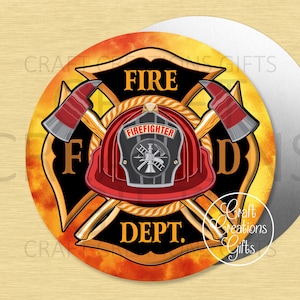 CRAFT SIGN Fire Dept Maltese Flames Firefighter First Responder Crafts Wreaths