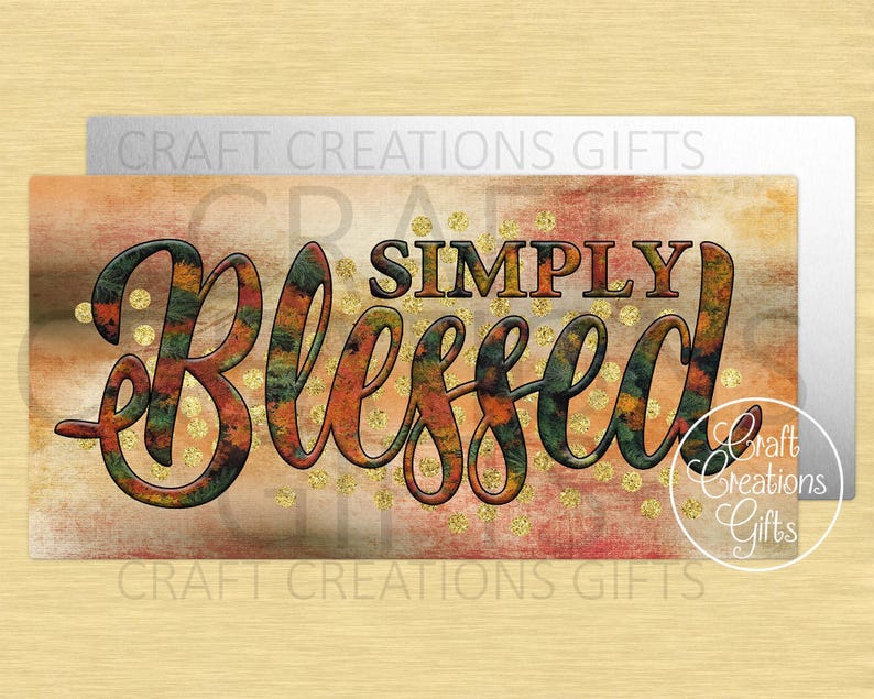 CRAFT SIGN Simply Blessed Fall Autumn Home Decor Miniatures Crafts image 1