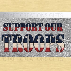 CRAFT SIGN Support Our Troops Military Mini Signs Home Decor Dollhouse Miniature
