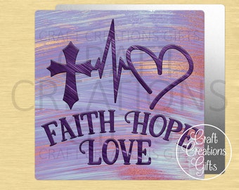 CRAFT SIGN Faith Hope Love Wreaths Crafts Tiered Tray Decor
