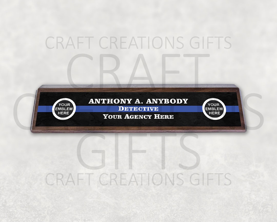 WALNUT DESK Name Plate Law Enforcement Executive Wedge Etsy