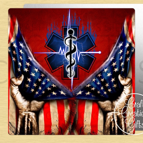 CRAFT SIGN Medical Paramedic American Flag Star Of Life Caduceus Crafts Decor Wreaths