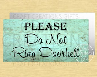 CRAFT SIGN Please Do Not Ring Doorbell Home Decor Miniatures Crafts Wreaths