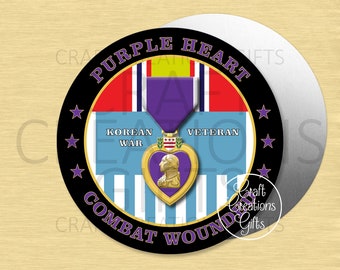 CRAFT SIGN Korean War Veteran Purple Heart Combat Wounded Military Crafts Wreaths